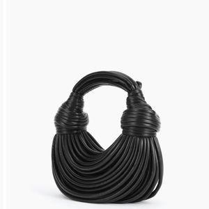 Black Pleated Crescent Handbag (NEW)